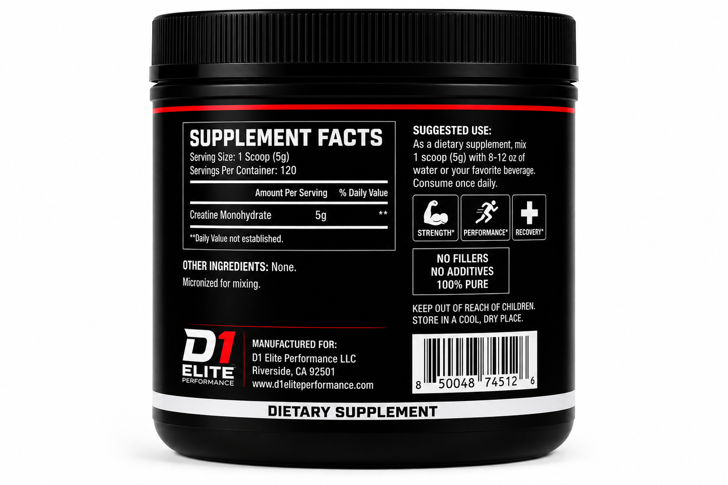 D1 Elite Creatine Monohydrate